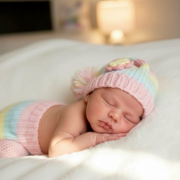 Pastel Striped Knit Set 0-3 months - Picture 5 of 5